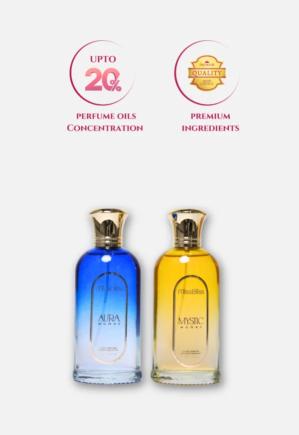 AURA + MYSTIC Women EU DE PARFUM 200ml | Vapostar Natural Spray | Set of 2 | 100ml each - Image 2